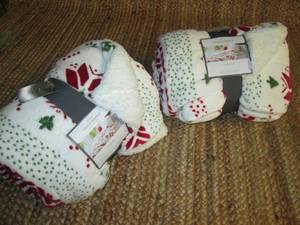 lot 95 image: (2) Threshold Throw Plush Blankets ...
