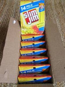 lot 136 image: Case of Slim Jims Mild Best By 02...
