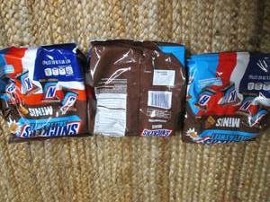 lot 232 image: (3) 9.70oz, Bags of Snickers Minis...