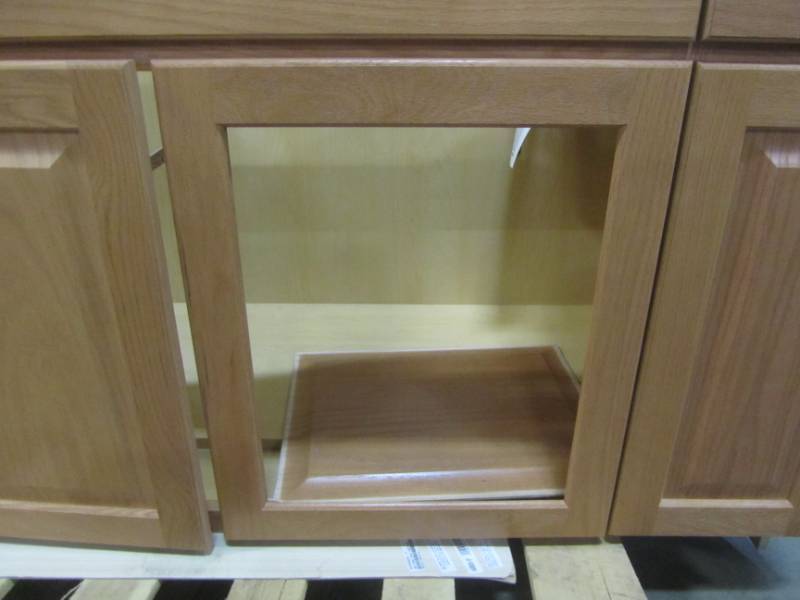 lot 109 image: Assembled 60x34.5x24 in. Sink Base Kitchen Cabinet in Unfinished Beech KSBF60-UF