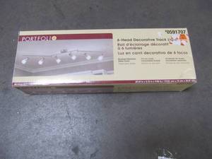 lot 226 image: Portfolio Montgomery 6-Light 69.6-in Brushed Steel Dimmable Track Bar Fixed Track Light Kit 17828-002 (SM)
