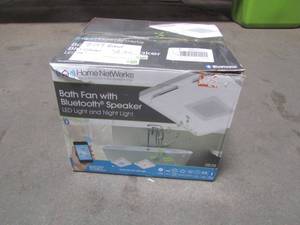 lot 230 image: Home NetWerks 110 CFM Square LED BT Bath Fan 7130-13-BT (SM)