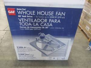 lot 58 image: Master Flow 6000 CFM 30 in. Belt Drive Deluxe Whole House Fan with Shutter 30BWHFS