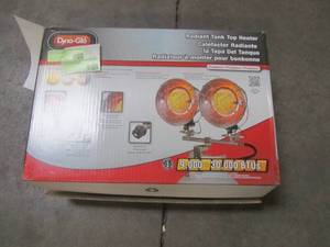 lot 238 image: Dyna-Glo Double Burner 30,000 BTU Radiant Tank Top Propane Portable Heater TT30000M (SM)
