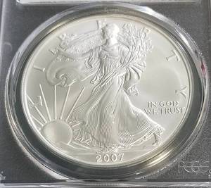 2007 AMERICAN SILVER EAGLE 1 TROY OZ. .999 FINE SILVER MS69 PCGS