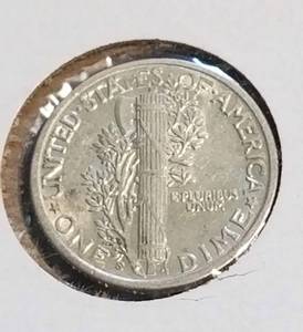 1941-S MERCURY DIME AU58