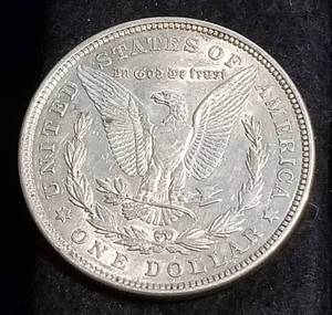 1921 MORGAN SILVER DOLLAR AU CLEANED