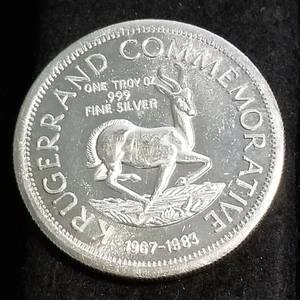 1 TROY OZ. .999 FINE SILVER KRUGERRAND