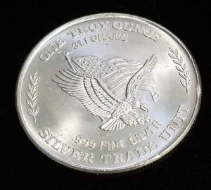 US ASSAY OFFICE SAN FRANCISCO 1 TROY OZ .999 FINE SILVER ROUND 1981