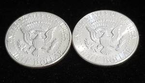 2 BU-UNC 1964 KENNEDY SILVER HALF DOLLARS