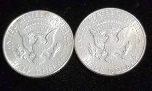 2 BU-UNC 1964 KENNEDY SILVER HALF DOLLARS
