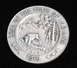 4.5 TROY OZ .999 FINE SILVER INDIANA SESQUICENTENNIAL 2 COINS SET