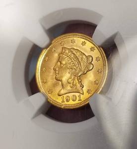 1901 US $2.50 GOLD LIBERTY MS63 NGC