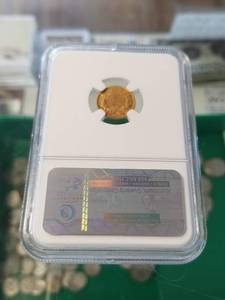 1861 US CIVIL WAR DATE $1 GOLD INDIAN PRINCESS MS61 NGC