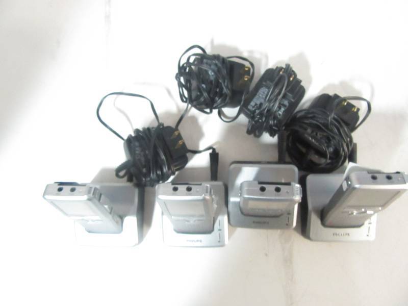 Lot of 4 Phillips Audio Recording devices Includes power adapters&nbsp