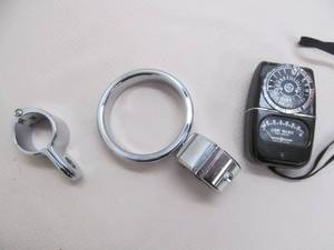 lot 46 image: GE exposure meter, Harley Davidson cup holder brackets