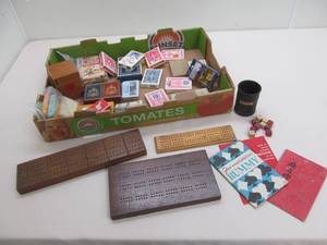 lot 64 image: cribbage boards, cards