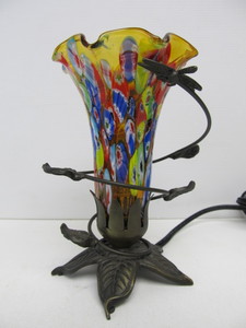 lot 37 image: Millefiori Style Art Glass Desk Lamp