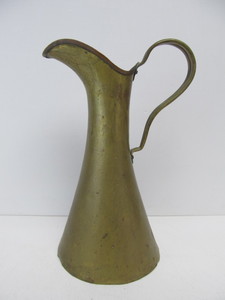lot 27 image: Antique Copper Trimmed Brass Ewer