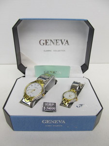 lot 60 image: His & Hers GENEVA Watches wBox