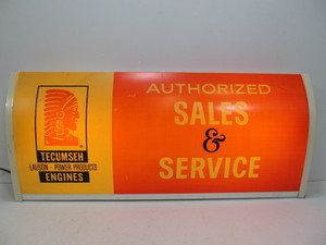 lot 92 image: Working Vintage TECUMSEH ENGINES Sale & Service Lighted Advertising Sign