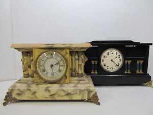 lot 151 image: 2 Antique Mantel Clocks (As Is)