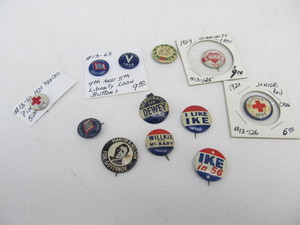 lot 179 image: Group of Old Vintage Political & Other Pinback Buttons
