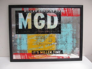 lot 190 image: Large MGD Miller Genuine Draft Advertising Mirror Sign