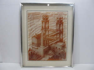 lot 218 image: Vintage 1960s MC ESCHER 3D Floating Litho on Glass 