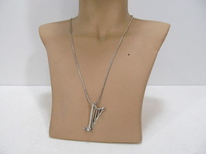 lot 231 image: Signed Sterling Silver HARP Pendant Necklace
