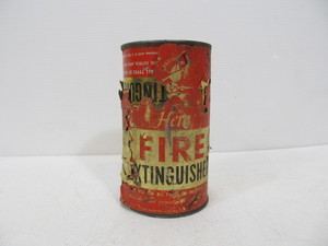 lot 240 image: Old Vintage HERO Fire Extinguisher Can wPaper Label