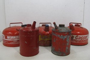 lot 241 image: Group of Vintage Metal Gas Cans