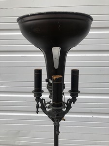 lot 78 image: Signed Vintage REMBRANDT Torchiere Floor Lamp wGreen Onyx base