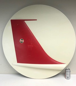 lot 4 image: Original 1960s-70s Large Embossed NORTHWEST AIRLINES Round Advertising Sign