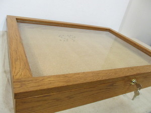 lot 139 image: Large Hinged Lockable Tabletop Display Case wKeys