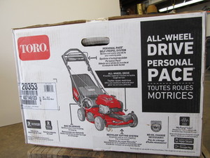 lot 304 image: BRAND NEW In Box TORO Recycler 22 Personal Pace All Wheel Drive Lawn Mower