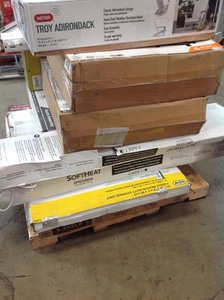 lot 21 image: Pallet with assorted storage units and more