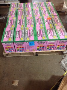 lot 35 image: Pallet whit 20 cases of Ultrasac 33 Gal. Black Large Drawstring Trash Bags (86-Count) new