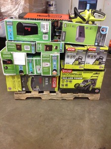 lot 12 image: Pallet with assoterted Ryobi Tools (indooroutdoor)