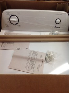 lot 34 image: Amana 6.5 cu. ft. 240-Volt White Electric Vented Dryer with Wrinkle Prevent Option not used