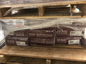 lot 52 image: Lot whit six cases of Home Decorators Collection Strand Woven Harvest 38 in. T x 4.92 in. W x 36.02 in. L Engineered Click Bamboo Flooring