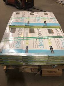 lot 55 image: Pallet whit 27 cases of Nuvelle Deco Planks Weathered Brown 12 in. Thick x 2 in. Wide x 12 in. Length Solid Hardwood Wall Planks (10 sq. ft.  case)
