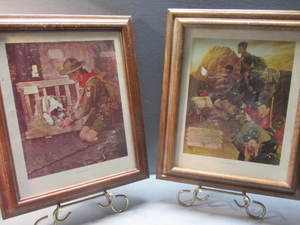 lot 35 image: N. Rockwell Framed Scouting Prints