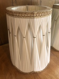 lot 70 image: 2 MATCHING VINTAGE LAMP SHADES