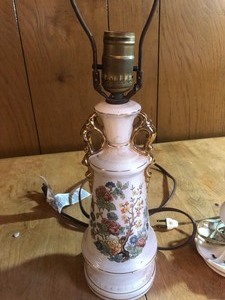 lot 103 image: 2 ANTIQUE BOUDOIR LAMPS
