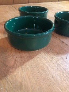 lot 120 image: WAECHTERSBACH MADE IN SPAIN 3 GREEN BOWLS - EXCELLENT CONDITION