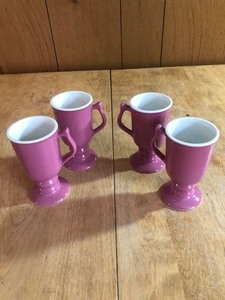 lot 132 image: 4 PIECE FOOTED MUG CUP SET