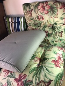lot 214 image: OUTDOOR CHAIR CUSHIONS