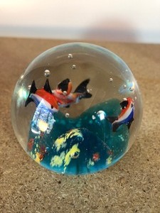 lot 237 image: 2 GLASS PAPERWEIGHT GLOBES