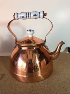 lot 240 image: 2 ANTIQUE COPPER TEA KETTLES